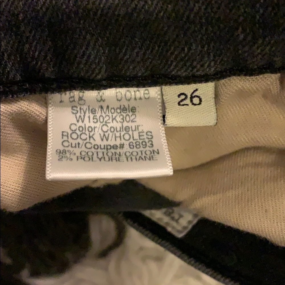 Rag & Bone Black Skinny Rock w Holes 26 - Picture 6 of 8